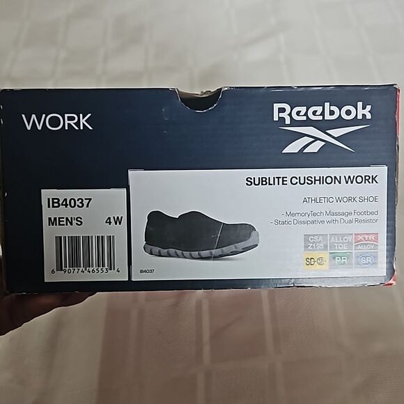 Reebok Men's Sublite Cushion Athletic Work Safety Shoes 4W 6.5 Black - Picture 3 of 16